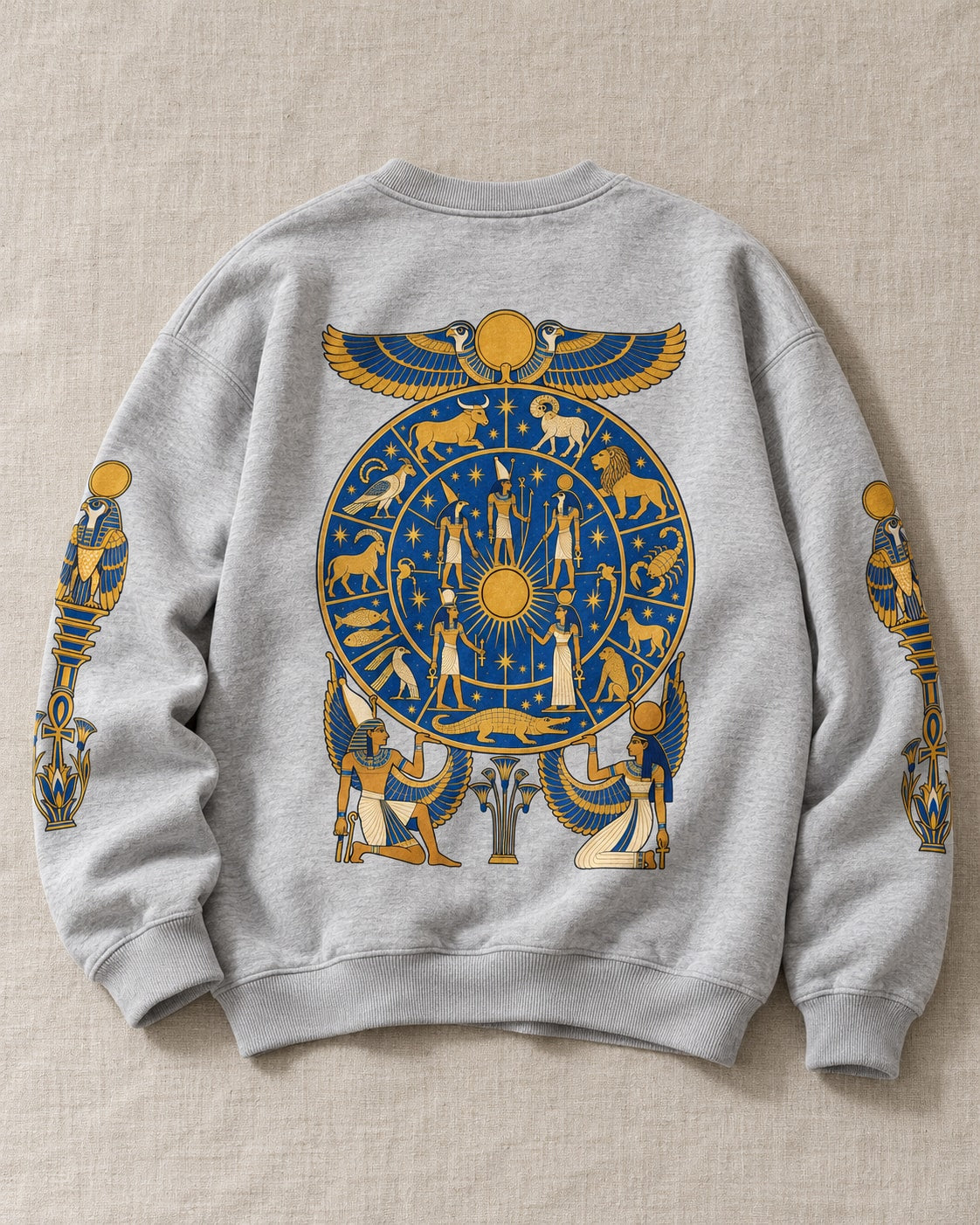 Egyptian Celestial Wheel Sweatshirt - Flat lay · back | My Turtle