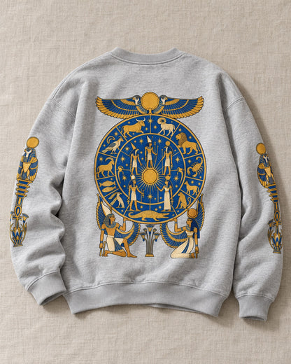 Egyptian Celestial Wheel Sweatshirt - Flat lay · back | My Turtle