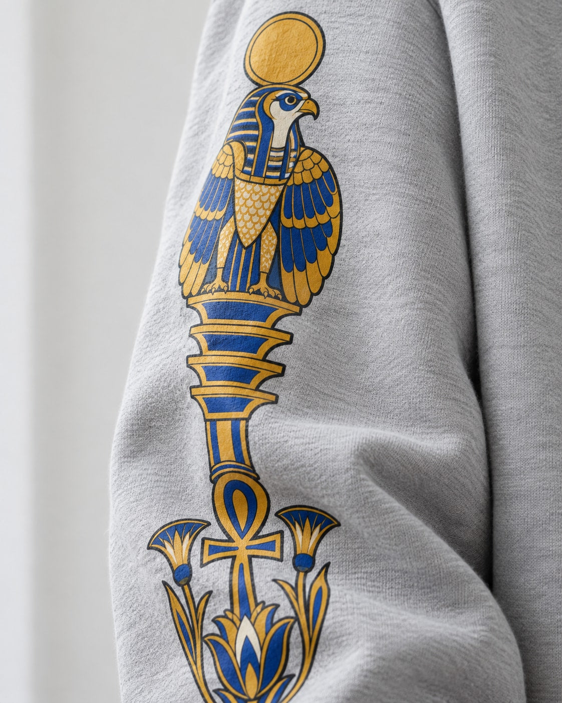Egyptian Celestial Wheel Sweatshirt - Print close-up · front | My Turtle