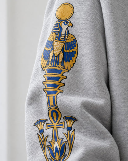 Egyptian Celestial Wheel Sweatshirt - Print close-up · front | My Turtle