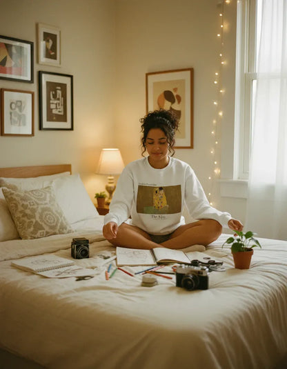 The Kiss Painting Crewneck - Gustav Klimt - Image 3