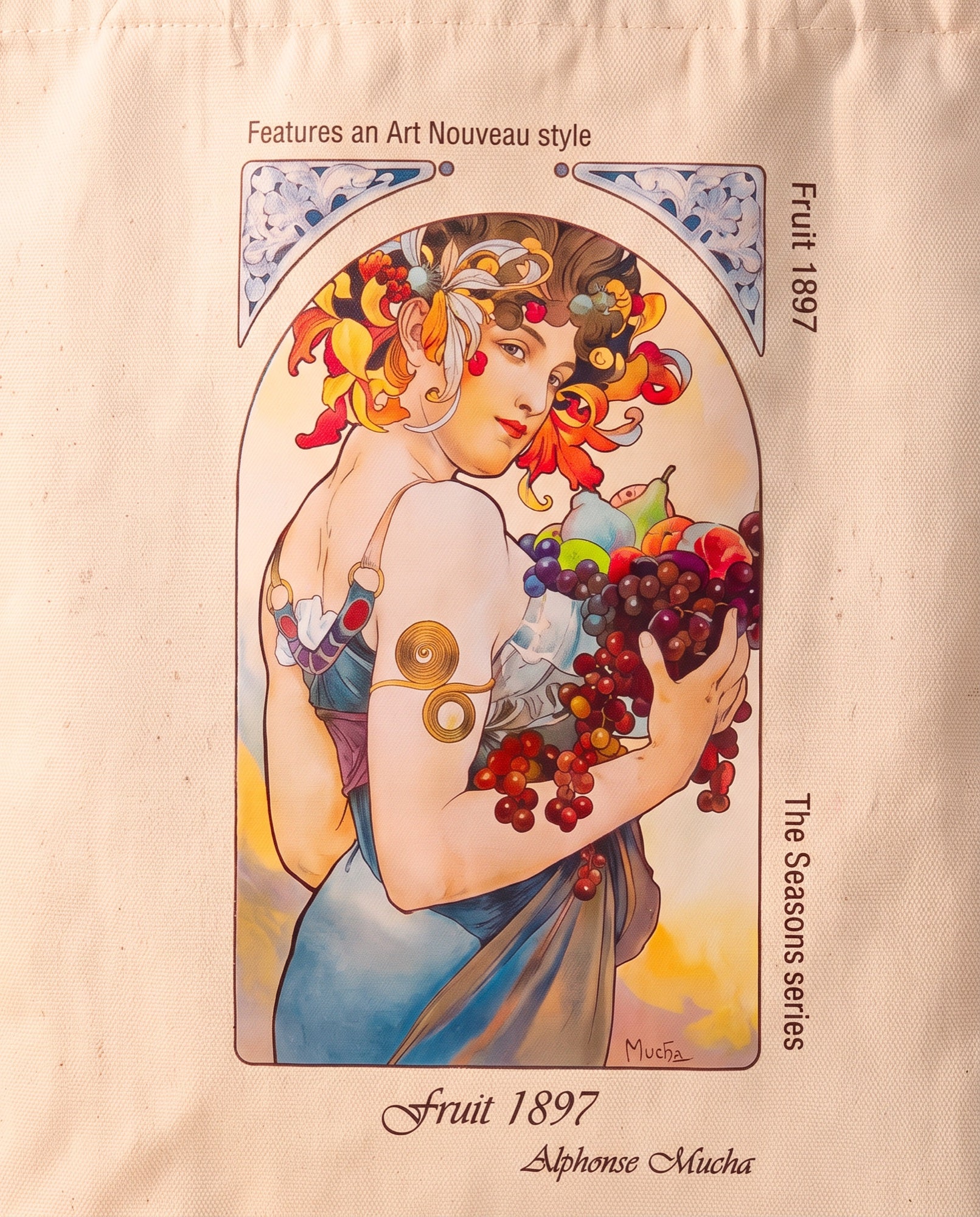 fruit-alphonse-mucha-tote-bag Print close-up