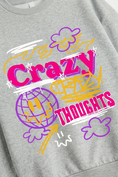 Crazy Thoughts Graffiti Heather Crewneck