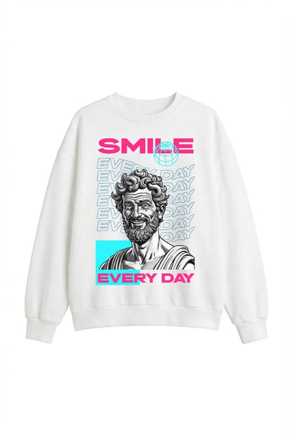 Smile Everyday Neo-Classical Streetwear Crewneck