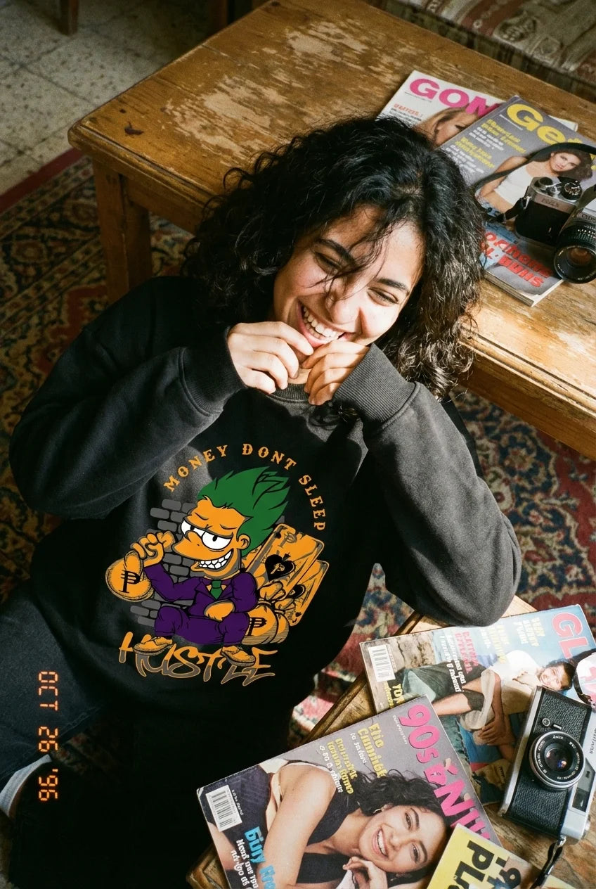 Cyber Glitch Doomed Oversized Crewneck