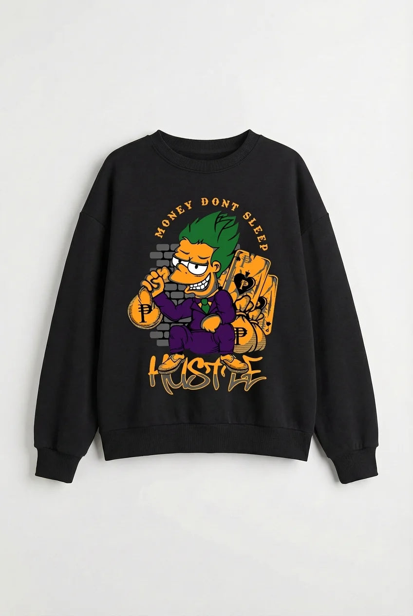 Cyber Glitch Doomed Oversized Crewneck