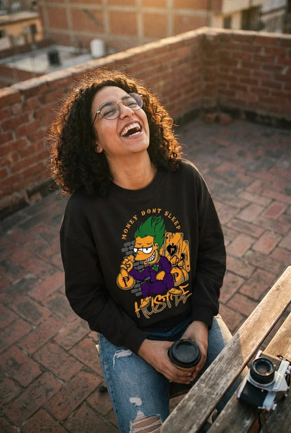 Cyber Glitch Doomed Oversized Crewneck