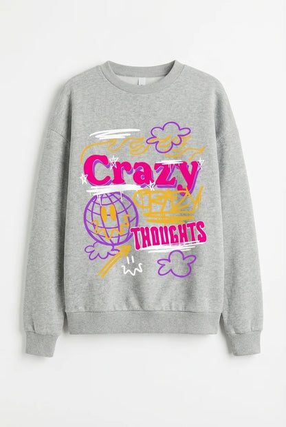 Crazy Thoughts Graffiti Heather Crewneck