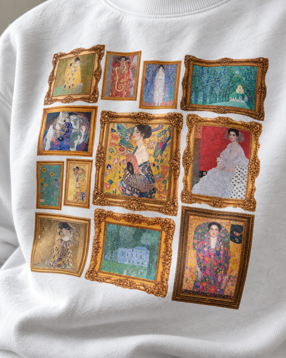 Gustav Klimt Gallery Collage Sweatshirt - Print close-up · front | My Turtle