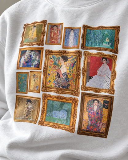 Gustav Klimt Gallery Collage Sweatshirt - Print close-up · front | My Turtle