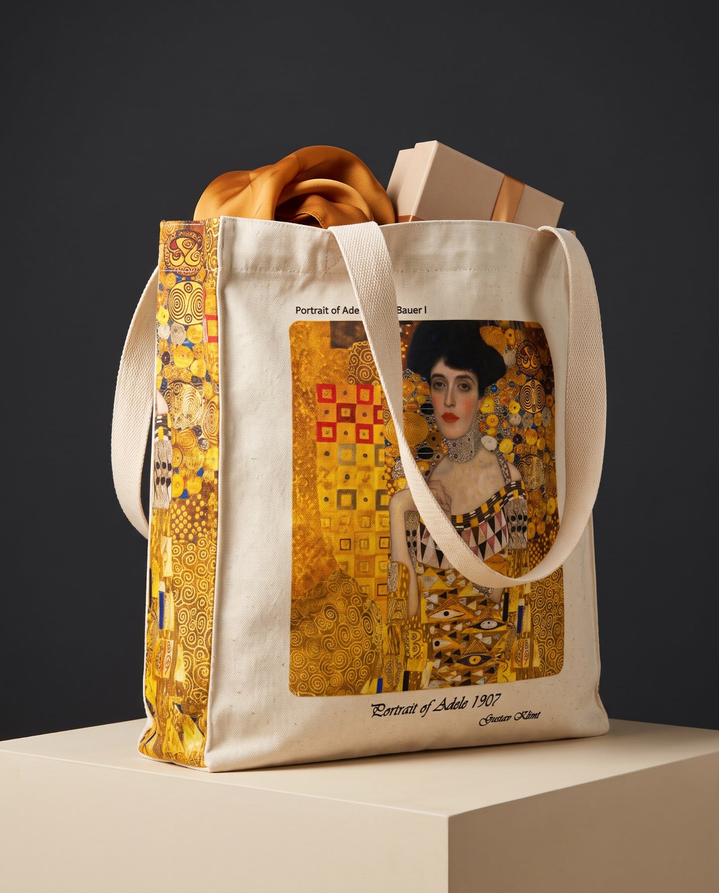 gustav-klimt-portrait-of-adele-tote-bag What fits inside