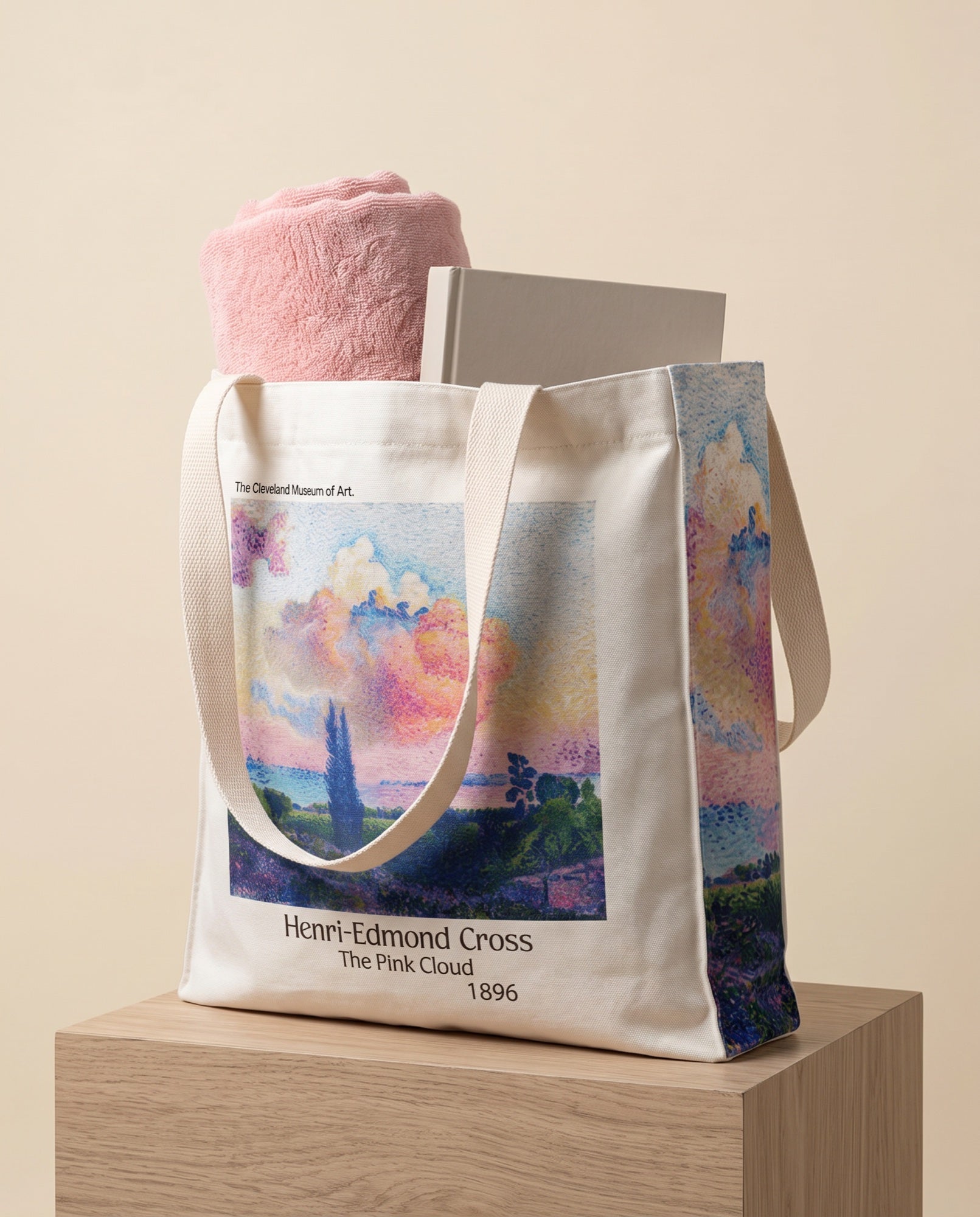 henri-edmond-cross-the-pink-cloud-tote-bag What fits inside