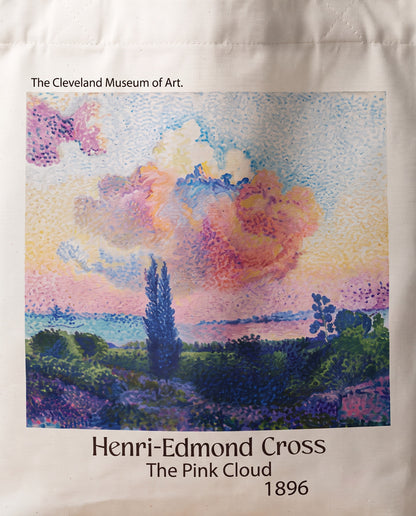 henri-edmond-cross-the-pink-cloud-tote-bag Print close-up