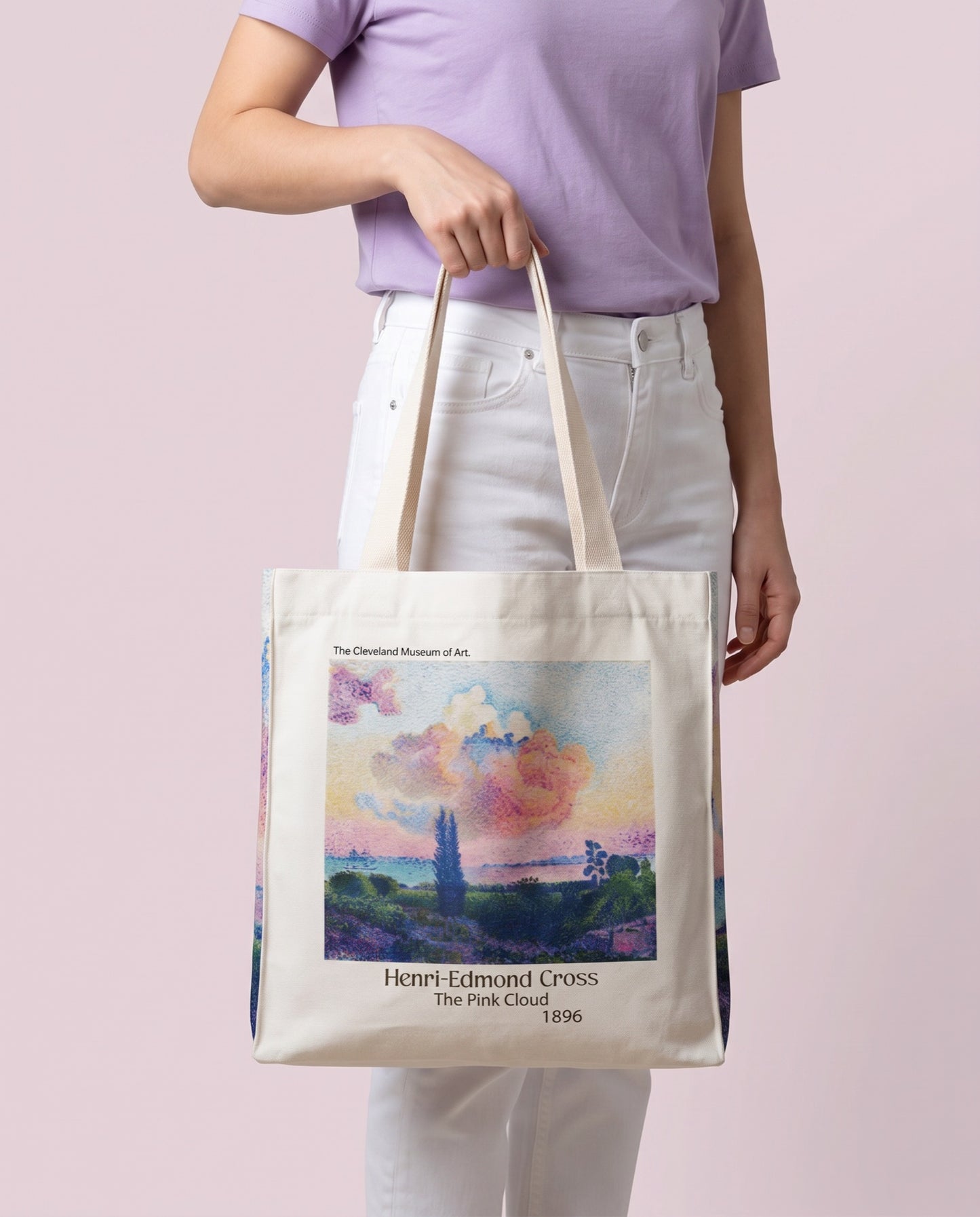 henri-edmond-cross-the-pink-cloud-tote-bag On body