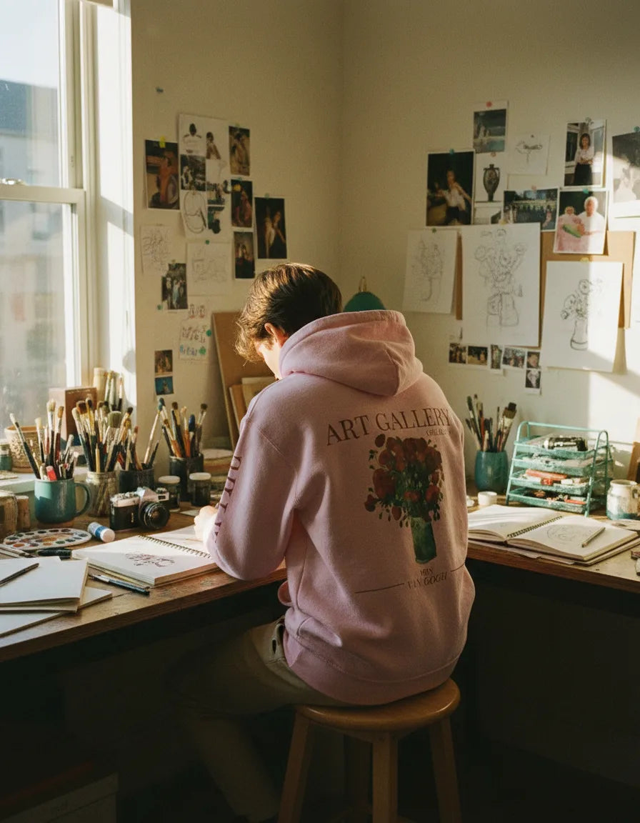 Red Poppies Vase Hoodie - Image 6