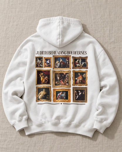 Judith Beheading Holofernes Hoodie - Flat lay · front | My Turtle
