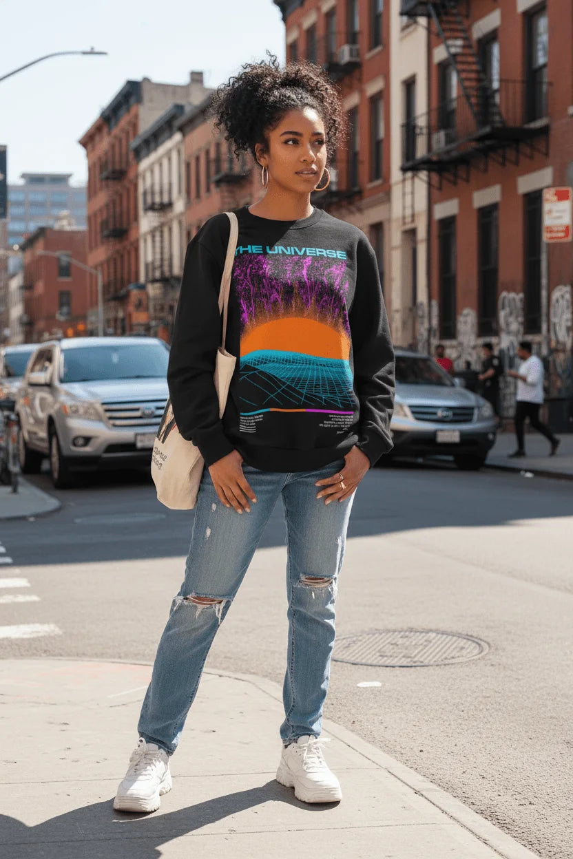 The Universe Retro Sunset Crewneck - Image 2
