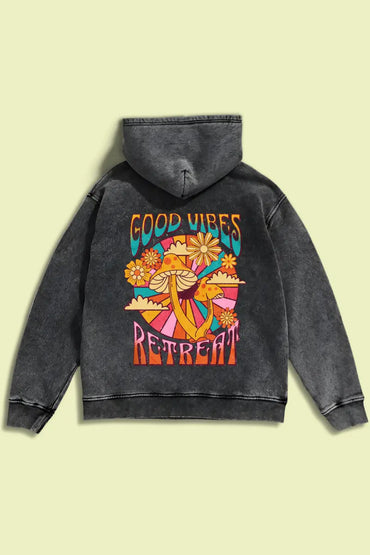 Good Vibes Retreat Acid Wash Hoodie