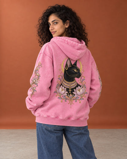Moonlit Cat Hoodie - Back Print Model Shot | My Turtle