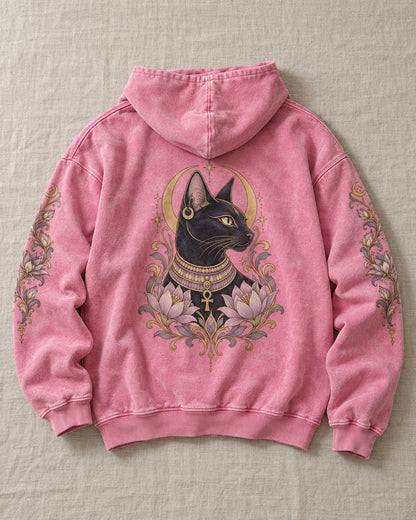 Moonlit Cat Hoodie - Flat lay · back | My Turtle