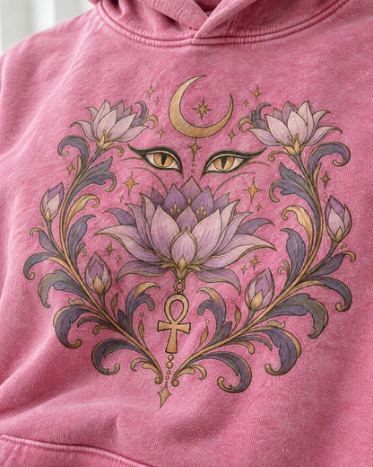 Moonlit Cat Hoodie - Print close-up · front | My Turtle