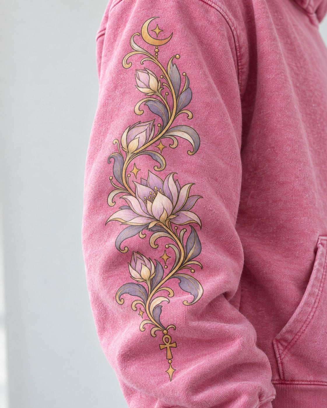 Moonlit Cat Hoodie - Print close-up · sleeve | My Turtle