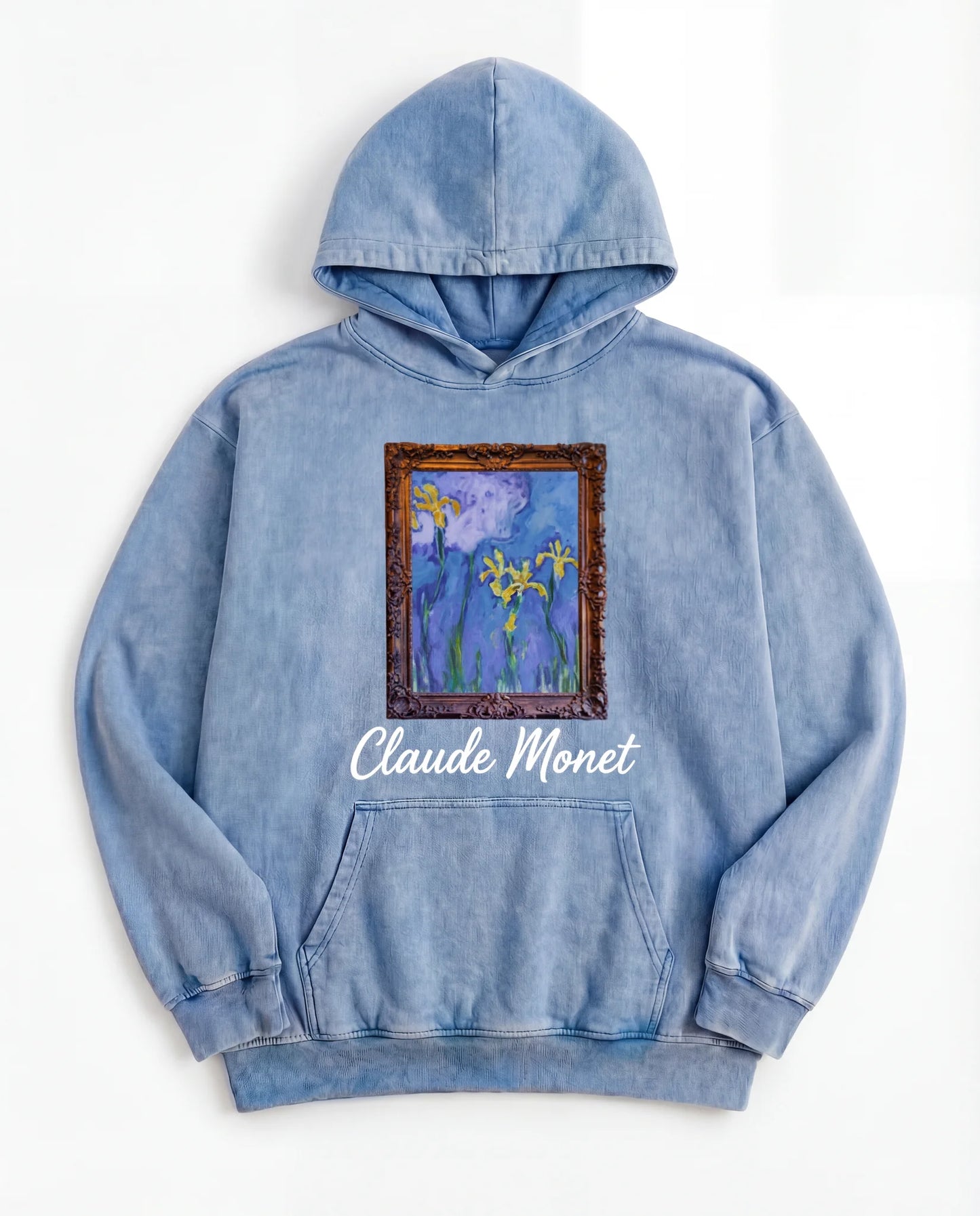 Claude Monet Irises Hoodie - Washed Hoodie | My Turtle