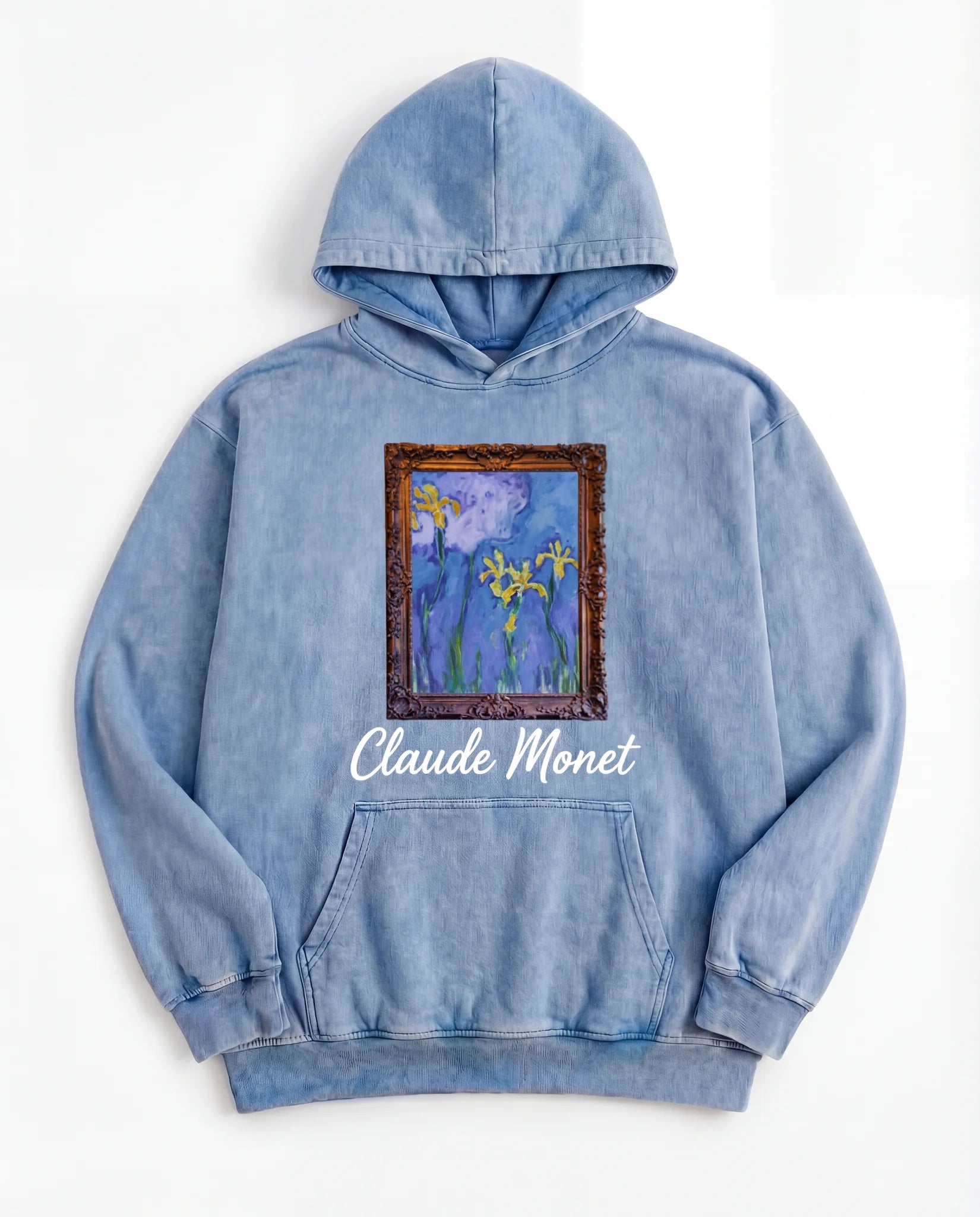 Claude Monet Irises Hoodie - Washed Hoodie | My Turtle