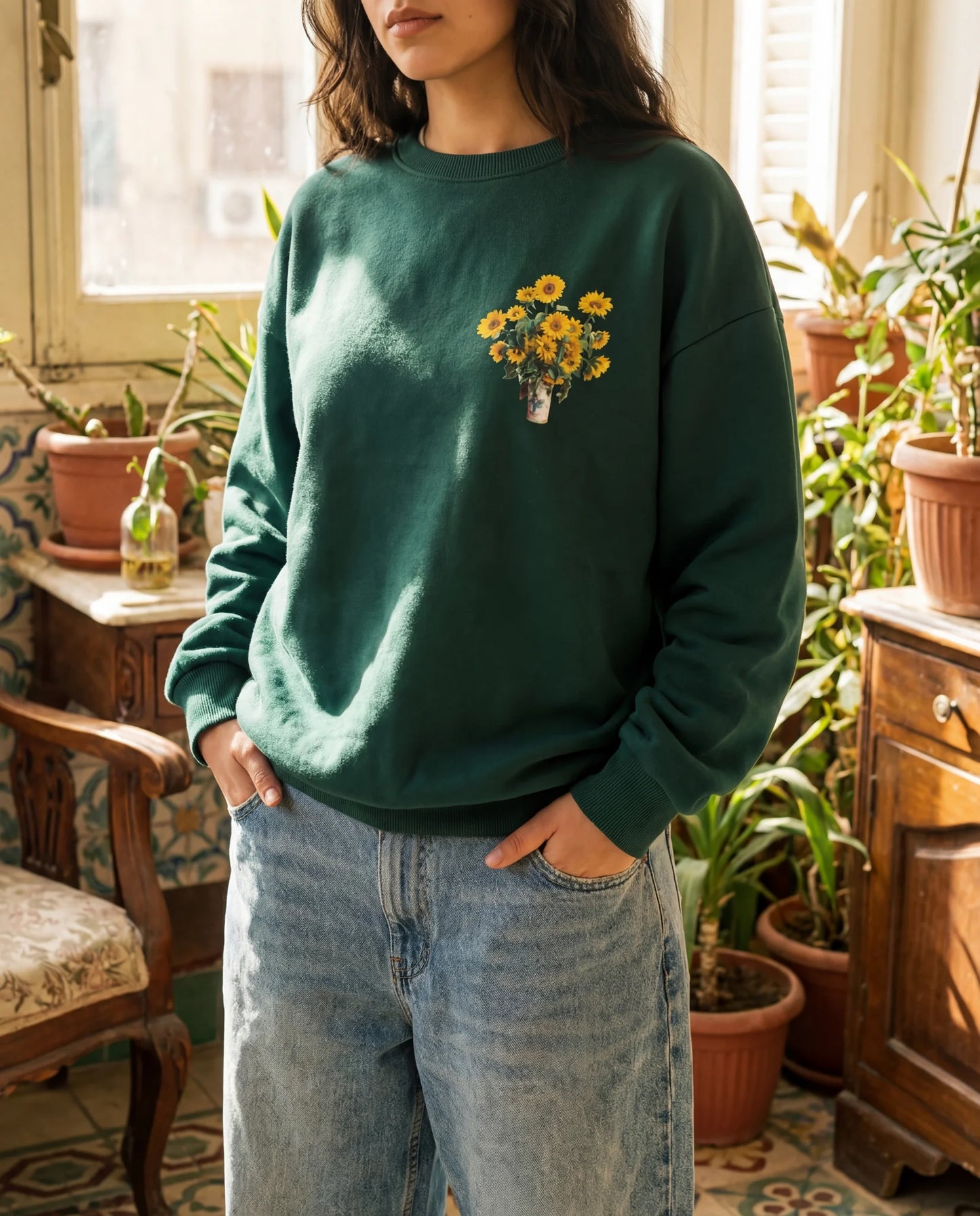 Claude Monet Sunflower Sweatshirt - Sweatshirt | My Turtle