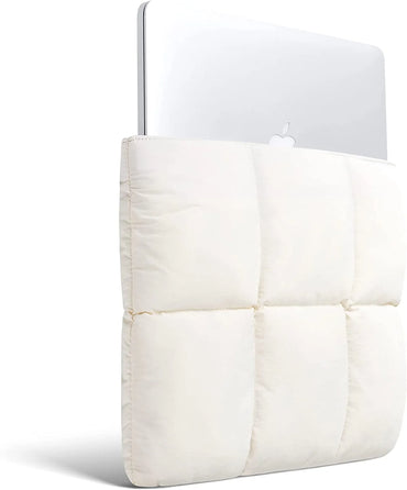 Cloud White Macbook Puffy Laptop Sleeve - Puffy Laptop Sleeve | My Turtle