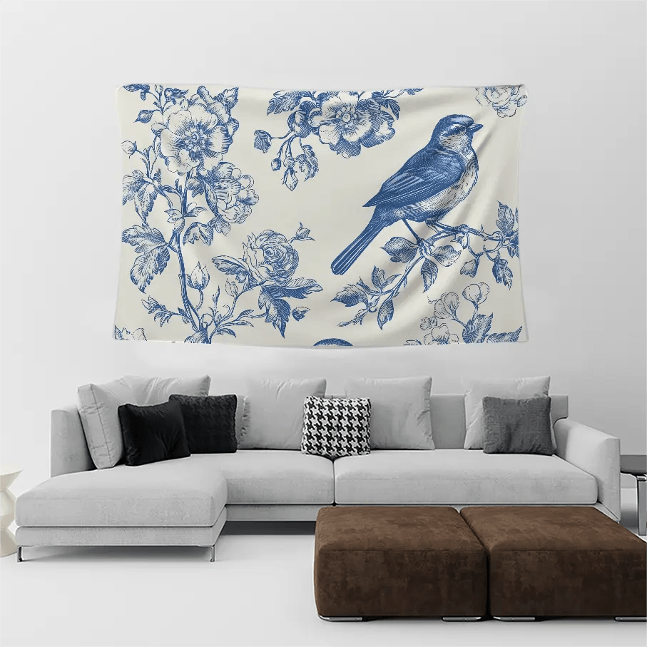 Floral Aviary Tapestry - Tapestry | My Turtle