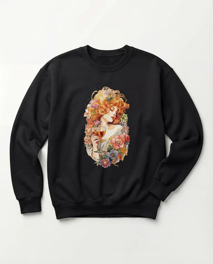 Floral Portrait Crewneck - Alphonse Mucha - Sweatshirt | My Turtle