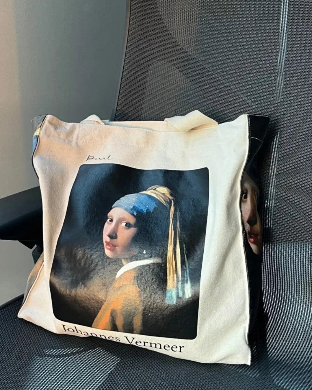 Girl with a Pearl Earring Johannes Vermeer - Tote Bag - Artsy Tote Bag | My Turtle