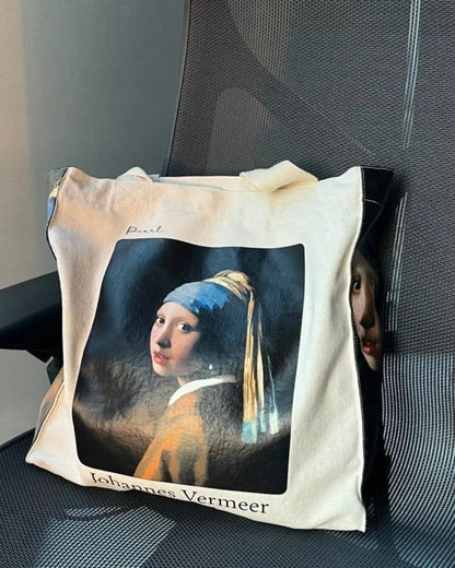 Girl with a Pearl Earring Johannes Vermeer - Tote Bag - Artsy Tote Bag | My Turtle