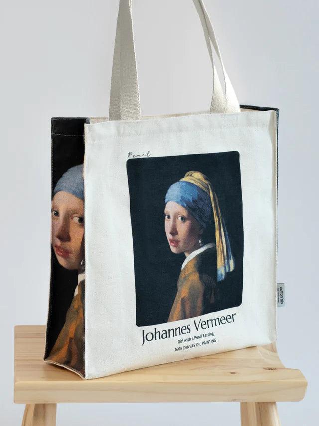 Girl with a Pearl Earring Johannes Vermeer - Tote Bag - Artsy Tote Bag | My Turtle