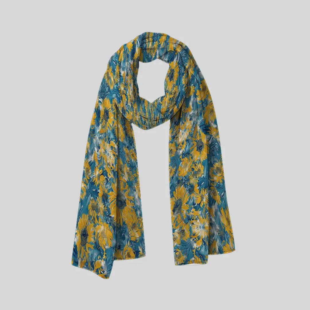 Golden Nightfall Scarf - Chiffon Scarf | My Turtle