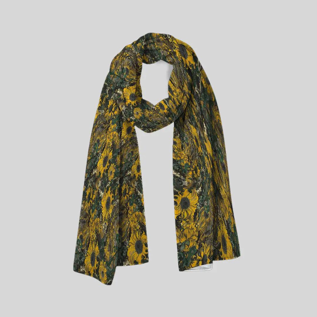 Golden Sunflower Scarf - Chiffon Scarf | My Turtle