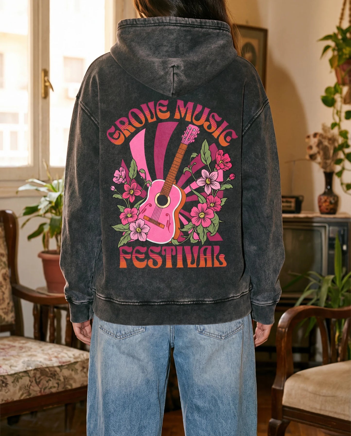 Groovy Music Festival Hoodie - Washed Hoodie | My Turtle