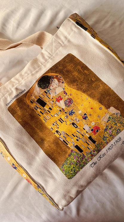 Gustav Klimt The Kiss - Tote Bag - Artsy Tote Bag | My Turtle
