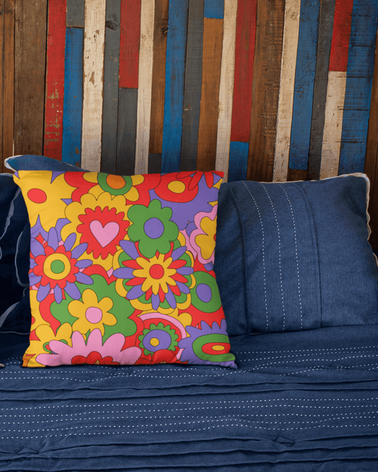 Hippie Folowers 2 Cushion - Cushion | My Turtle