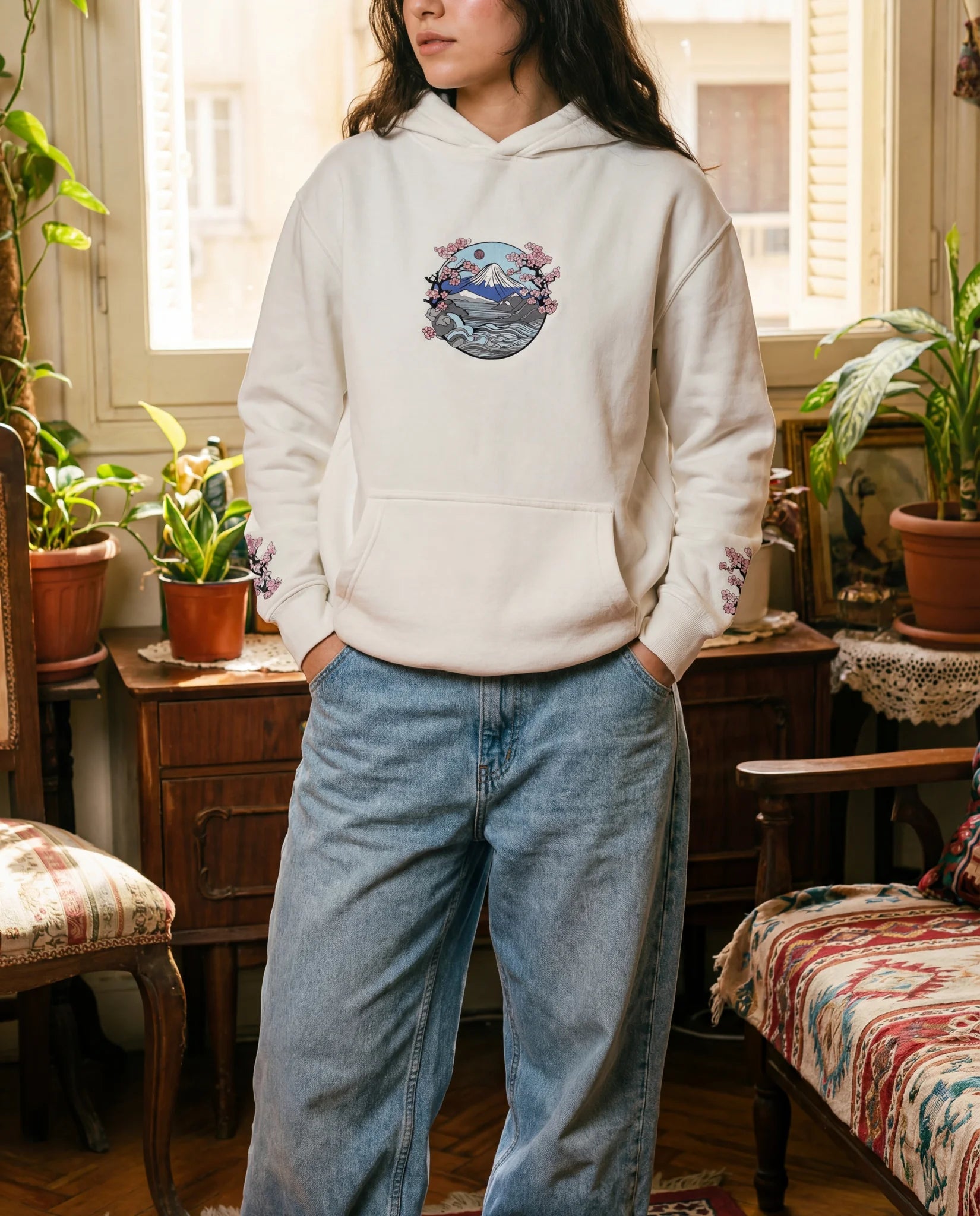 Japanese Cherry Blossoms Hoodie - Oversized Hoodie | My Turtle