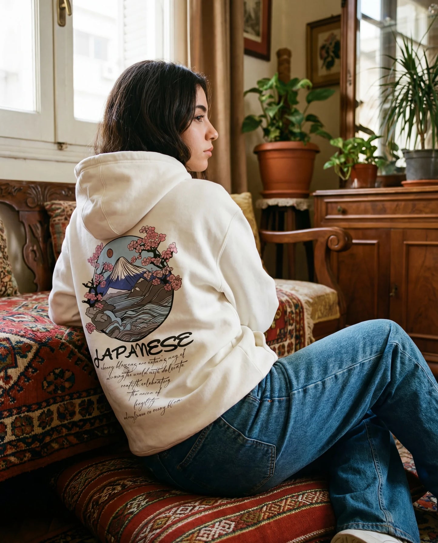 Japanese Cherry Blossoms Hoodie - Oversized Hoodie | My Turtle