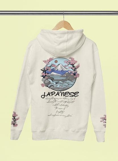Japanese Cherry Blossoms Hoodie (Mixed Cotton) - Oversized Hoodie | My Turtle