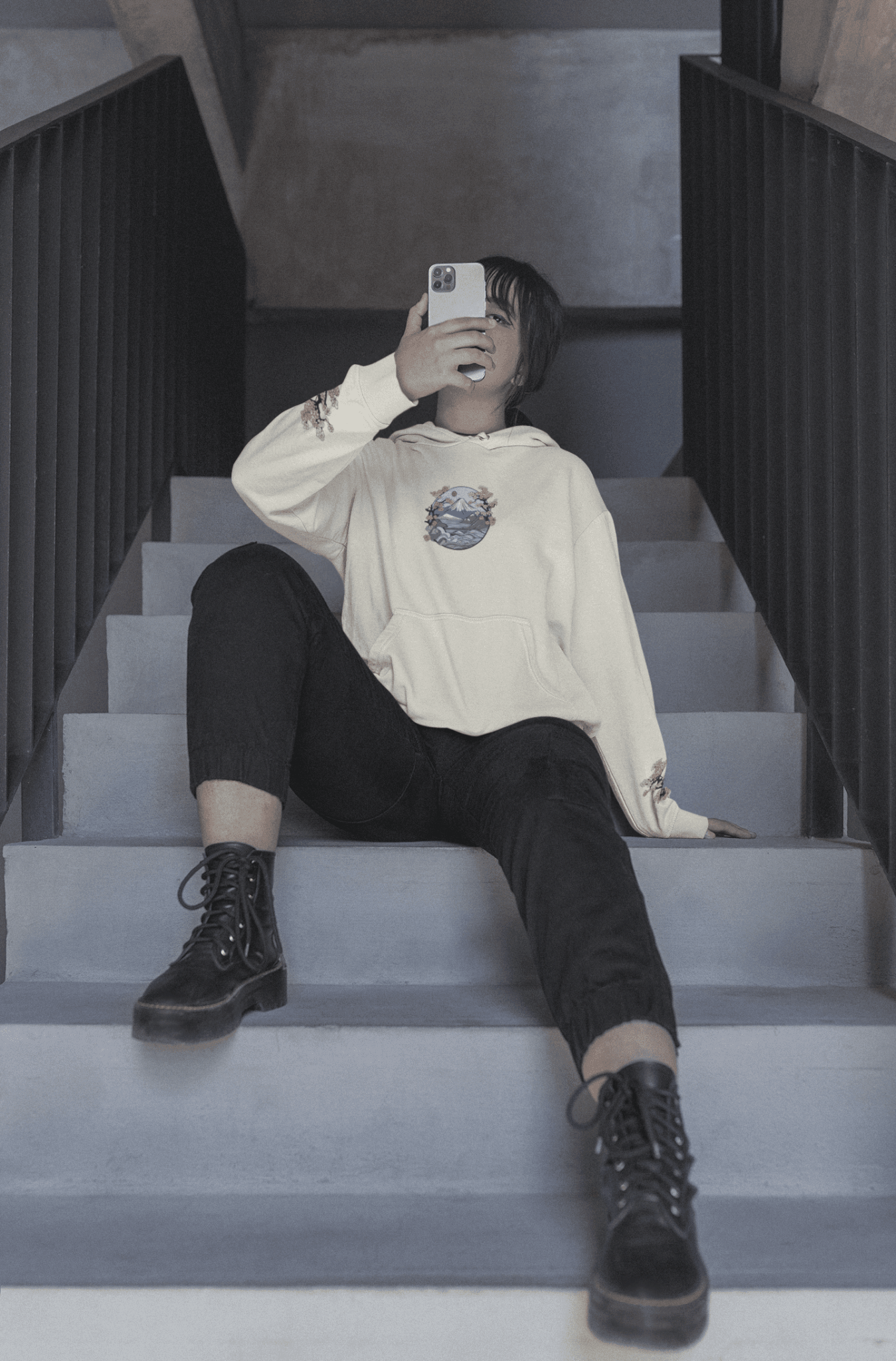 Japanese Cherry Blossoms Hoodie (Mixed Cotton) - Oversized Hoodie | My Turtle