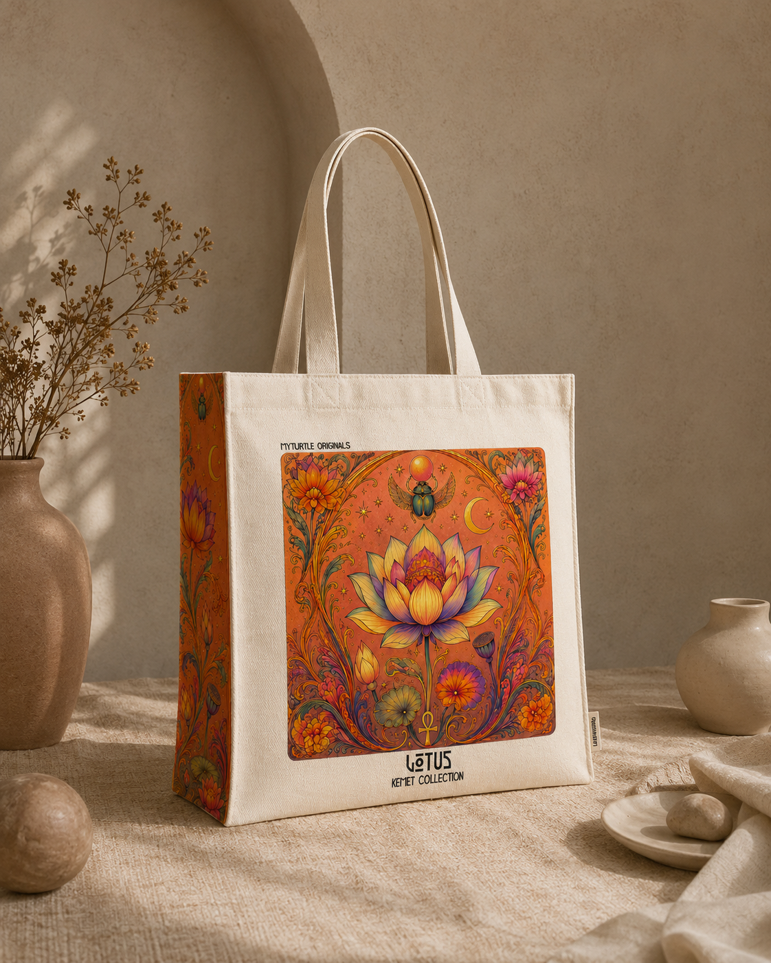 Lotus - Tote Bag - Artsy Tote Bag | My Turtle