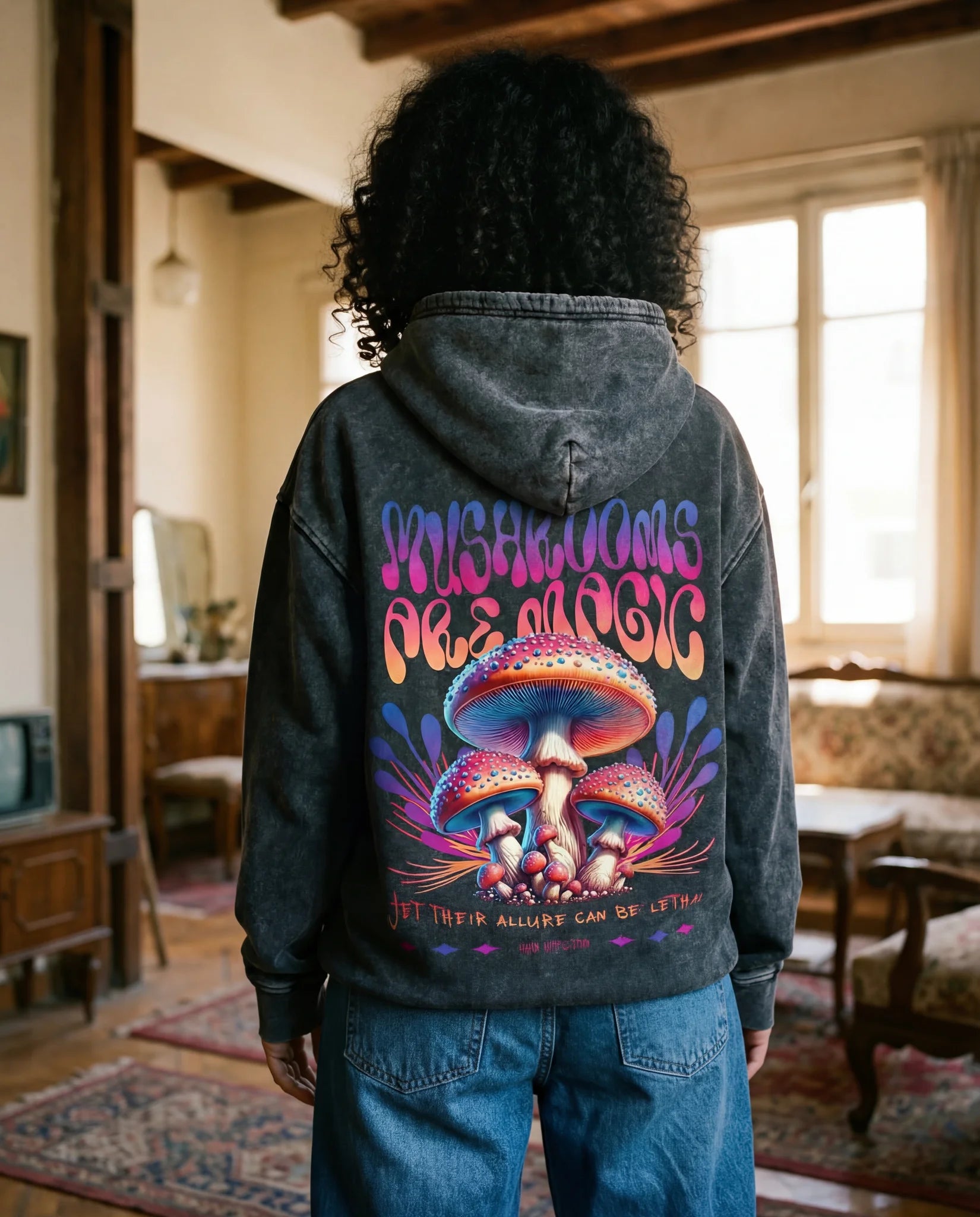 Mushrooms Are Magic Hoodie - Washed Hoodie | My Turtle