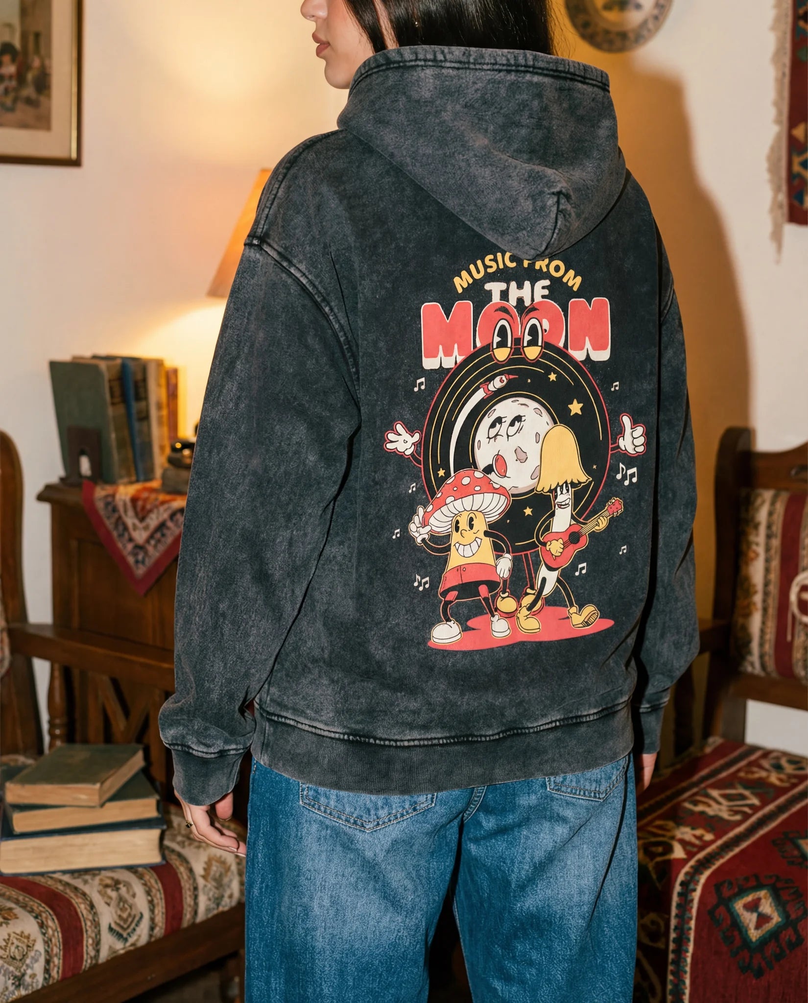Music From The Moon Hoodie - Washed Hoodie | My Turtle