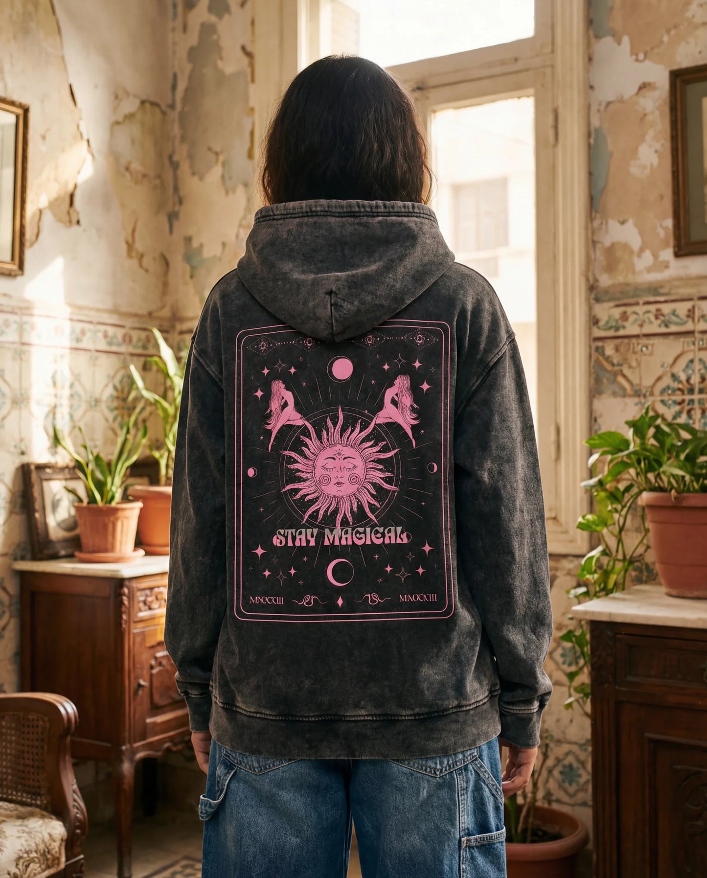 Mystical Oversized Hoodie - Washed Hoodie | My Turtle