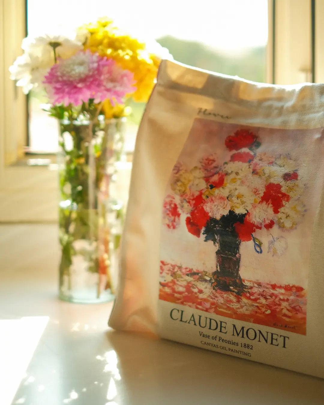 Peonies Claude Monet - Tote Bag - Artsy Tote Bag | My Turtle