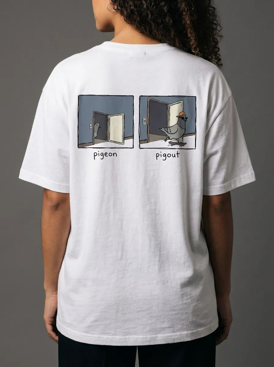 Pigeon, Pigout  T-Shirt - Oversized T-Shirt | My Turtle